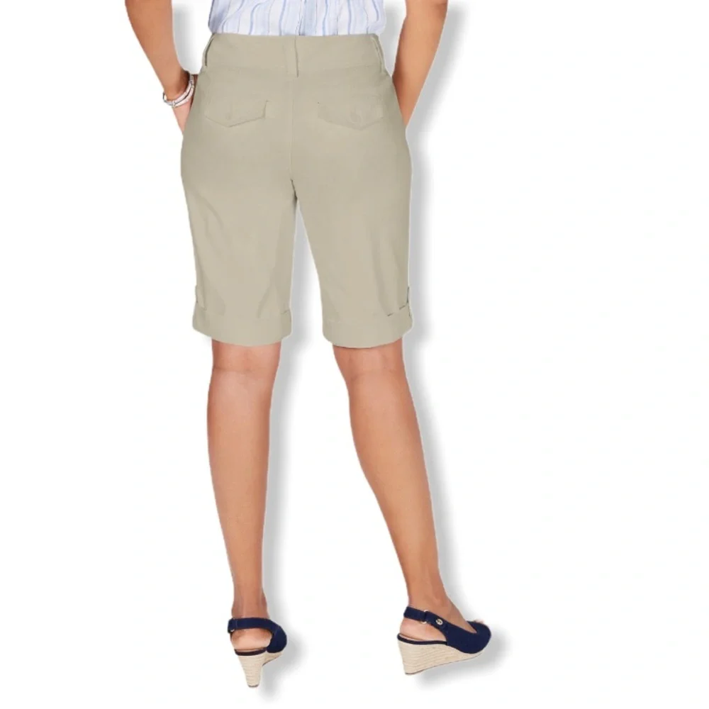 Charter Club Tummy Control Chino Shorts - Picture 3 of 8